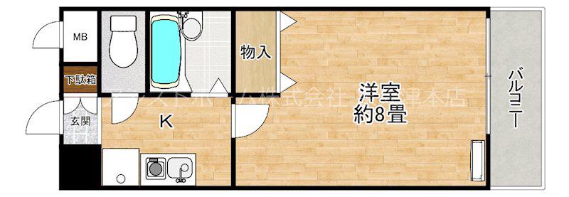シティパレス熊取(1K/5階)の間取り写真