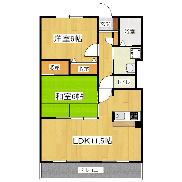 レオニーダ大宅(2LDK/4階)の間取り写真