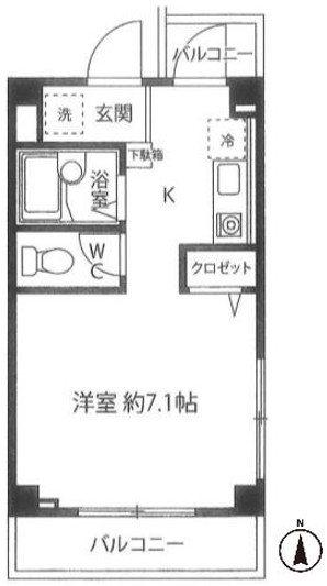 656マンション(1K/3階)の間取り写真