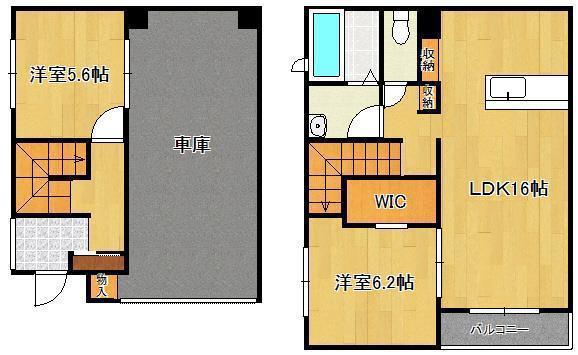 ラグナ・セカGARAGEE(2LDK/1階)の間取り写真
