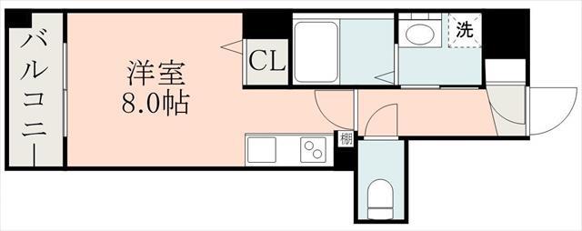 SーRESIDENCE鴨池PRIMO(ワンルーム/7階)の間取り写真