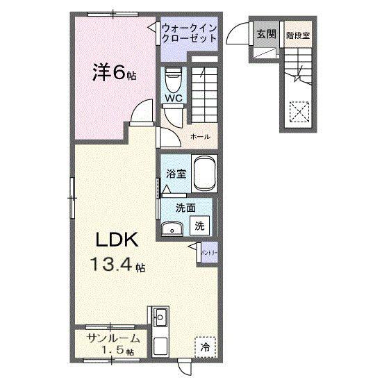 サジテール 青木島(1LDK/2階)の間取り写真
