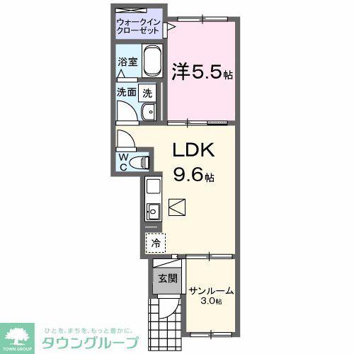 メゾン ド ローズ・ガーデン(1LDK/1階)の間取り写真