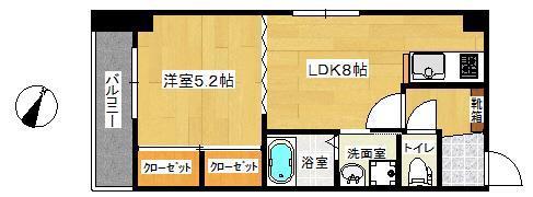 アベニール薬院(1LDK/7階)の間取り写真