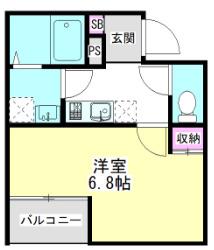 LIACE VALE(ワンルーム/2階)の間取り写真