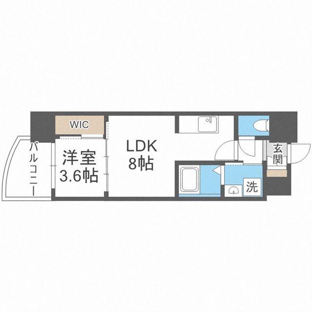 セレニテ福島アリア(1LDK/7階)の間取り写真