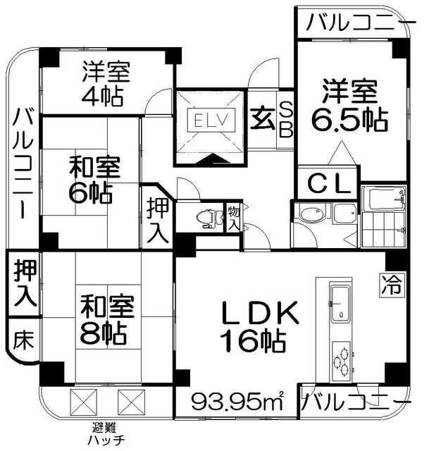 ハリマシリーズII(4LDK/5階)の間取り写真