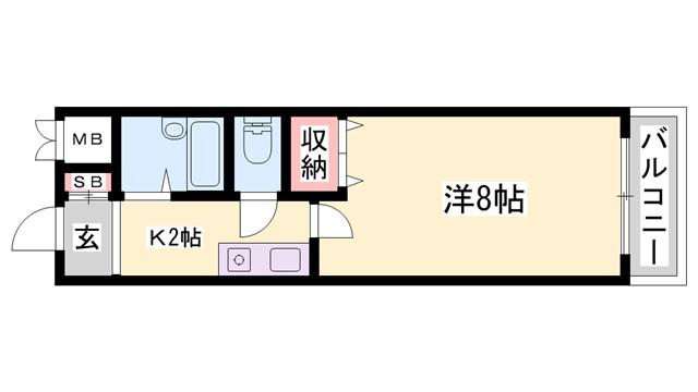 シャルル小野(1K/1階)の間取り写真