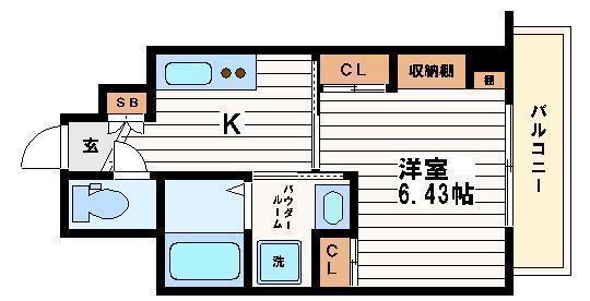 シーダプレイスII(1K/7階)の間取り写真