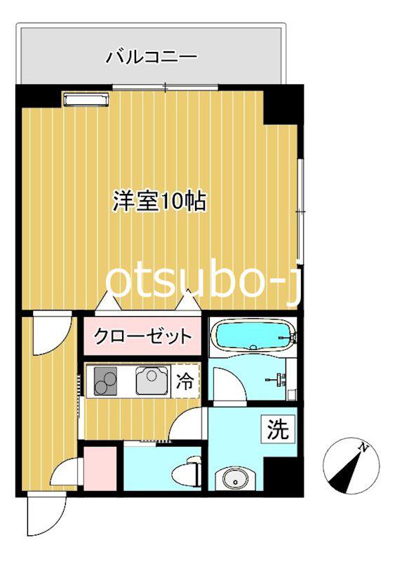 リール成城(1K/3階)の間取り写真
