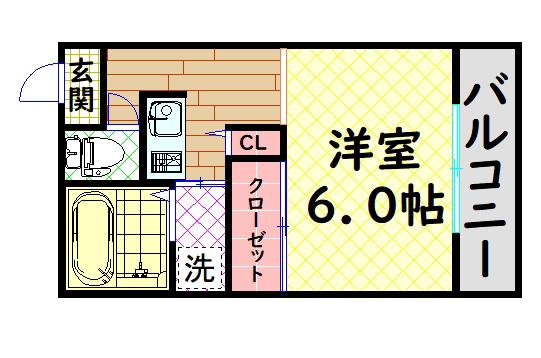 レオパレスGROWING(1K/1階)の間取り写真
