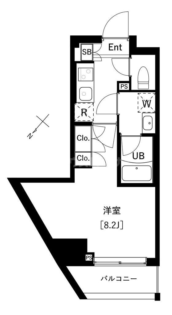 ARKMARK上池袋(1K/4階)の間取り写真