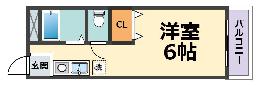 アルカディア西宮C棟(1K/1階)の間取り写真
