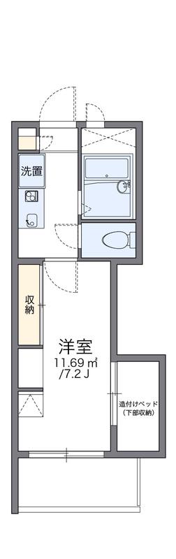 レオパレス駒場東大前(1K/2階)の間取り写真