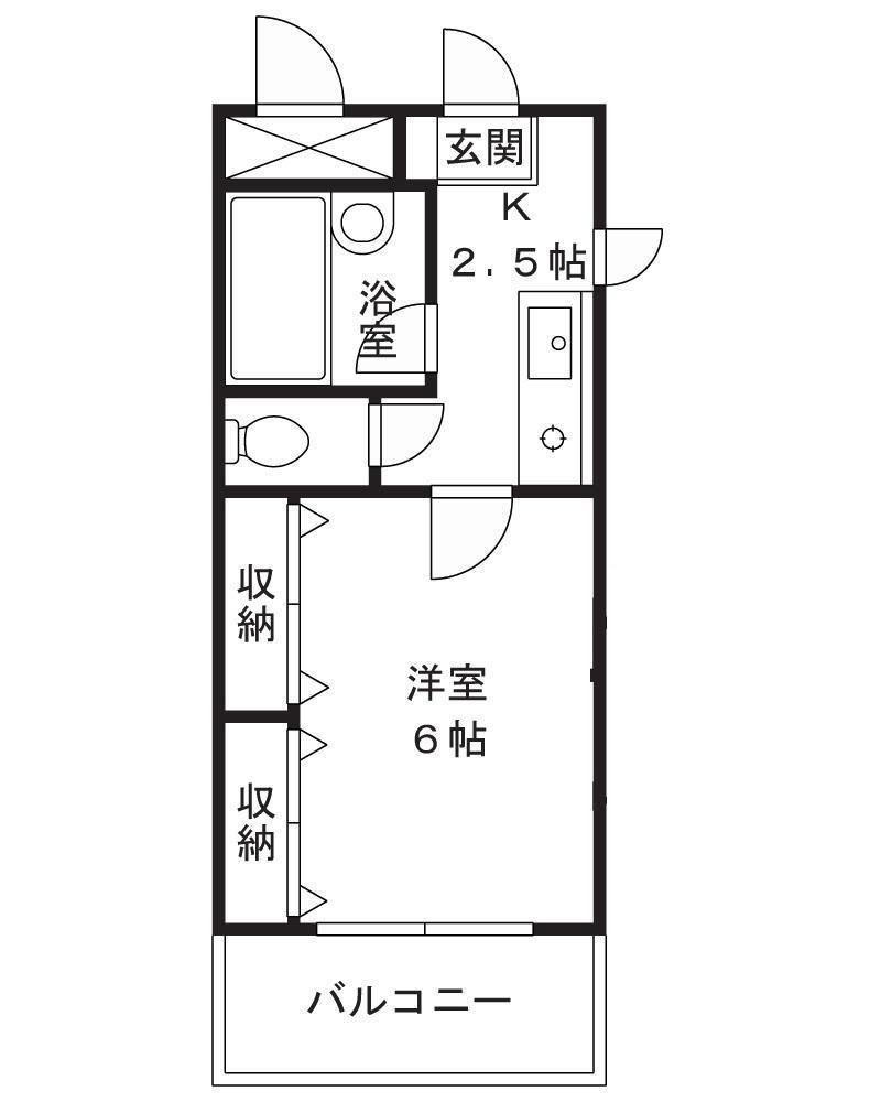 こがねマンション(1K/2階)の間取り写真