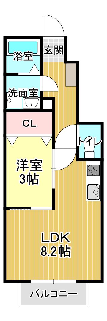 グランメゾン岩沼(1LDK/1階)の間取り写真