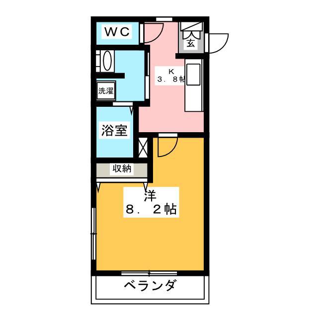 アミティエ 草なぎ(1K/1階)の間取り写真