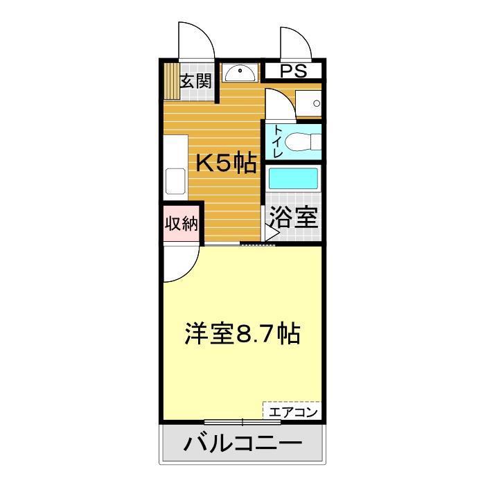 ヌーベルモードYOSHIDA(1K/2階)の間取り写真