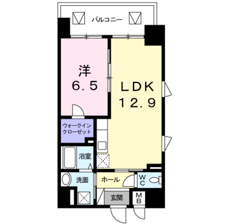 グランアルブル(1LDK/5階)の間取り写真