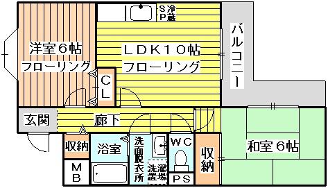 コンフォート淡路(2LDK/4階)の間取り写真