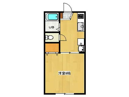 グランドハイツ共栄III(1K/1階)の間取り写真