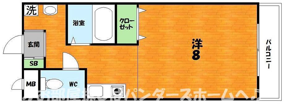 GRAND大垣内(1K/4階)の間取り写真
