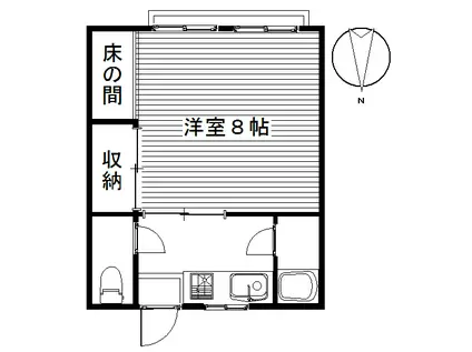 サンテラスウエハラ1号棟(1K/2階)の間取り写真