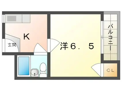 プレアール古川橋IV(1K/3階)の間取り写真