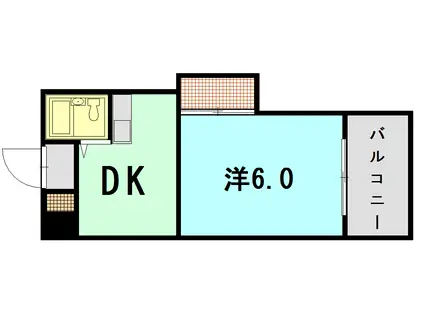 グリーンビル翠(ワンルーム/4階)の間取り写真
