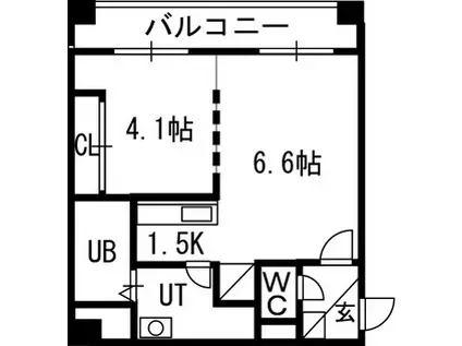 SーFORT北円山(1LDK/11階)の間取り写真
