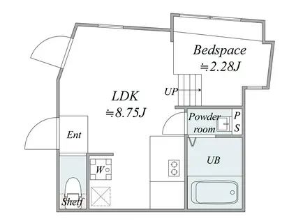 TRIAS217(1LDK/3階)の間取り写真