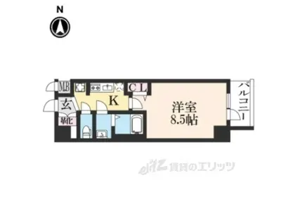 アドバンス京都エーデル(1K/1階)の間取り写真