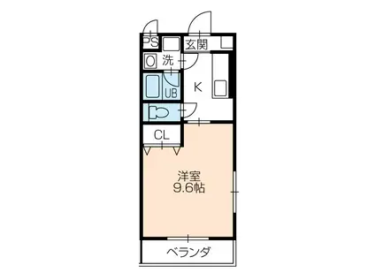 グリシーヌ(1K/2階)の間取り写真