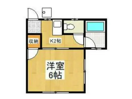 サンライズ並木(1K/2階)の間取り写真