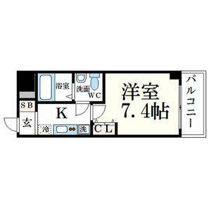 CAPITAL.I姫路(1K/4階)の間取り写真