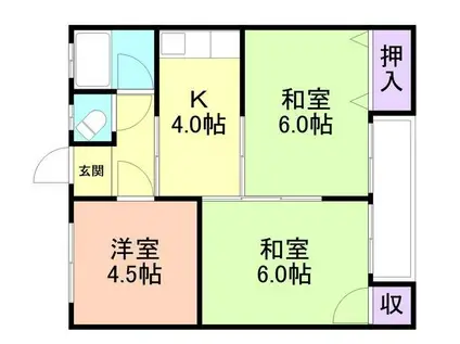 鈴木マンション(3K/1階)の間取り写真