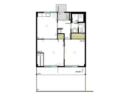 カナディアンライフ(2DK/1階)の間取り写真