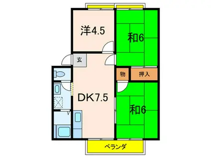 中野ハイツ(3DK/2階)の間取り写真