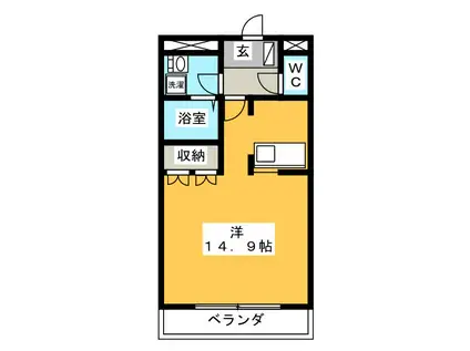 ハイムルミナス(ワンルーム/2階)の間取り写真