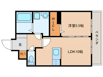 ルミエール碧(1LDK/2階)の間取り写真