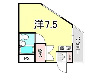 UTレジデンス園田(ワンルーム/2階)の間取り写真