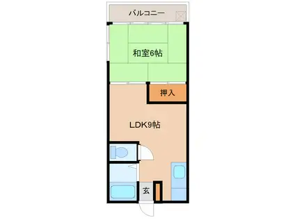 第2小松荘(1LDK/2階)の間取り写真