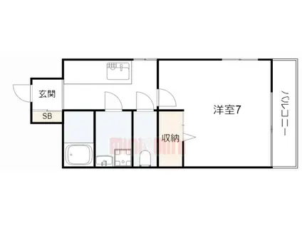 ロイヤルサクラ(1K/2階)の間取り写真