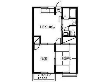 メゾン城座(2LDK/1階)の間取り写真