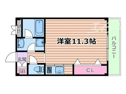 ファミーユ千里(ワンルーム/2階)の間取り写真