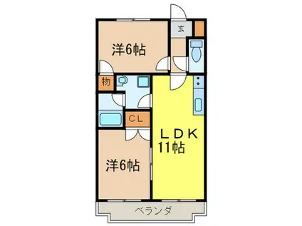 パークアベニューT&K(2LDK/2階)の間取り写真
