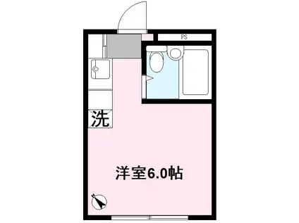 サンハイツ富久(ワンルーム/2階)の間取り写真