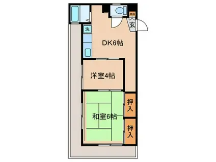 広瀬マンション(2DK/3階)の間取り写真