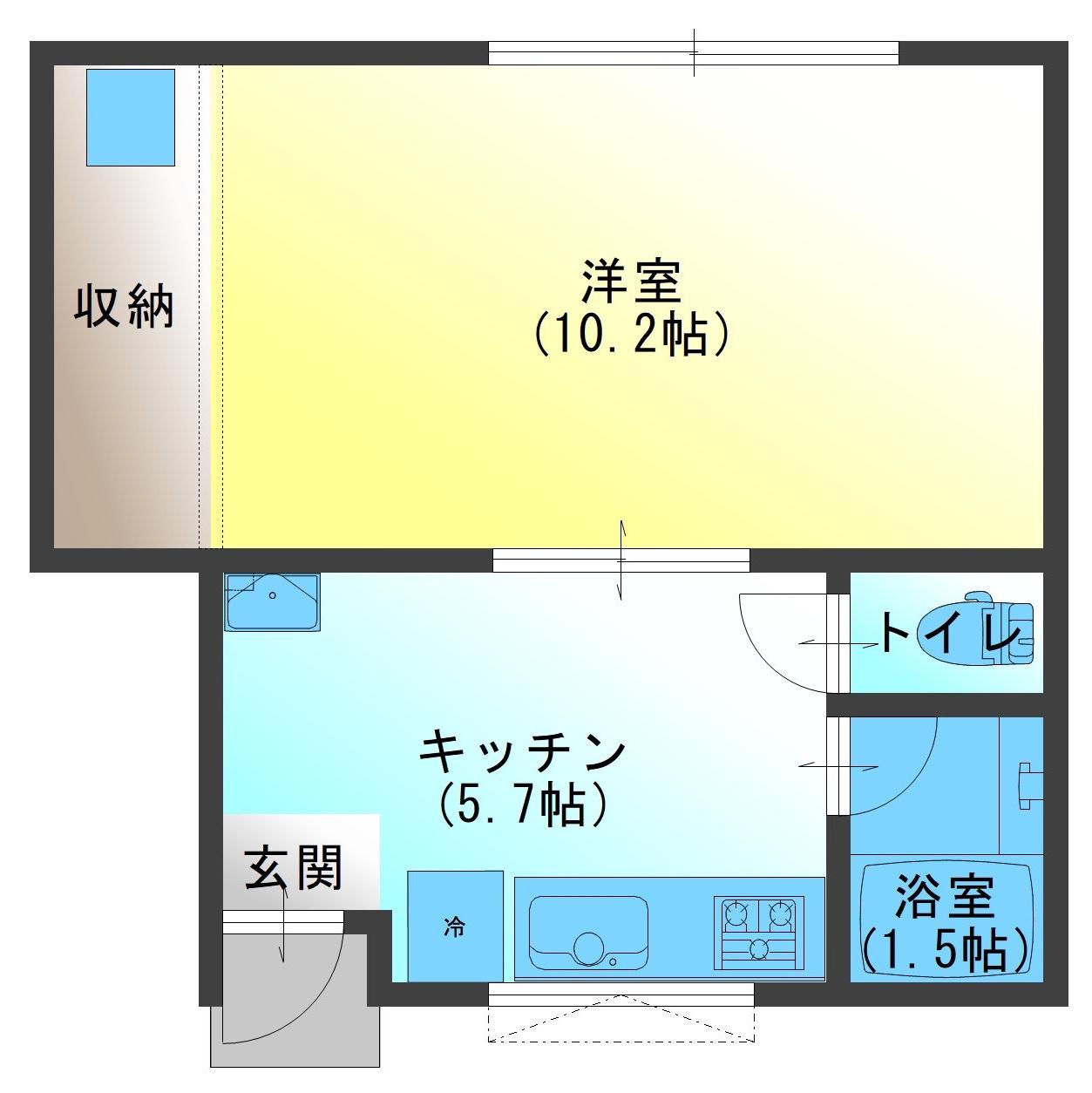 BASE00(1DK/1階)の間取り写真