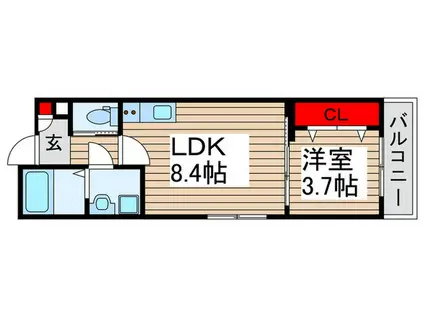 ウイルビィ新松戸(1LDK/3階)の間取り写真